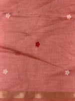 Peach Jamdani Silk cotton saree- PBR27