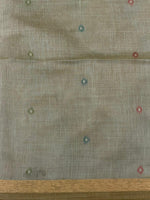 Pastal green Jamdani Silk cotton saree- PBR27C