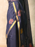 Navy BlueJamdani Silk cotton saree- PBR27G
