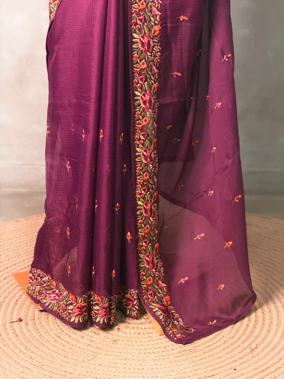 Purple Soft kotta saree- PBR29G