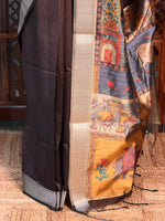 Coffee Brown semi tusser saree- PBR28A