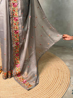Dark grey Soft kotta saree- PBR29B