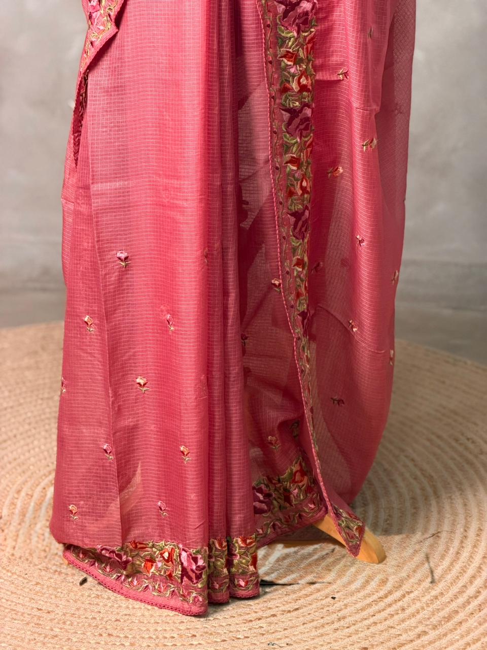 Onion Pink Soft kotta saree- PBR29C