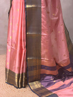 Pink and violet semi silk saree - PIH88