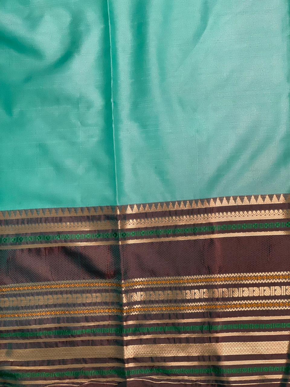 Aqua Blue semi silk saree - PIH88B