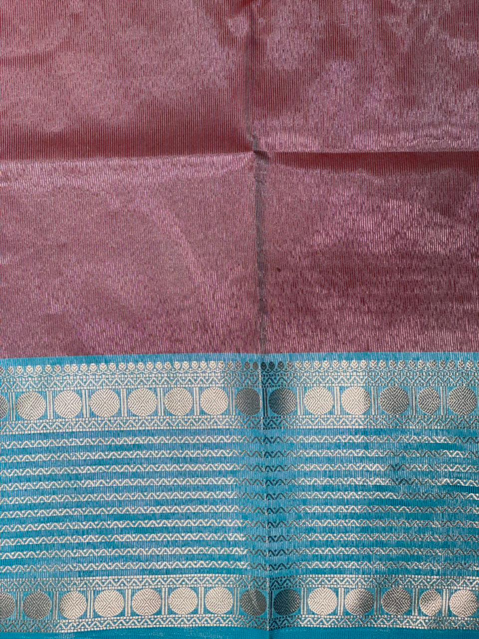 Red and Blue semi silk saree - PIH88D