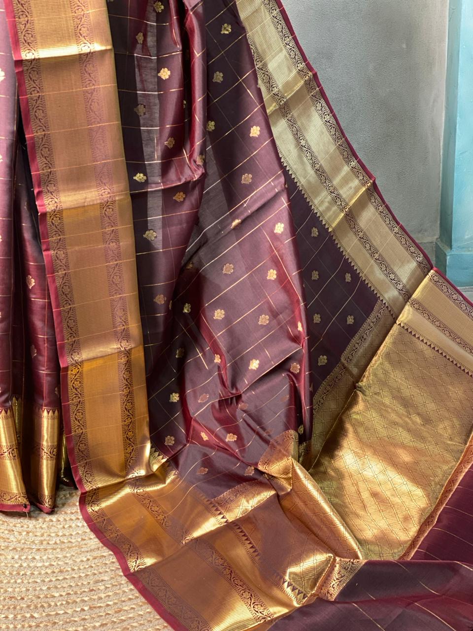 Brown semi silk saree - RUK44AA