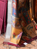 Maroon semi tusser saree- PBR28D