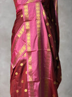 Maroon and Pink semi silk saree - PIH88E