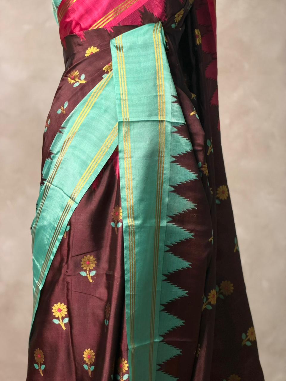 Brown semi silk saree - PIH88G