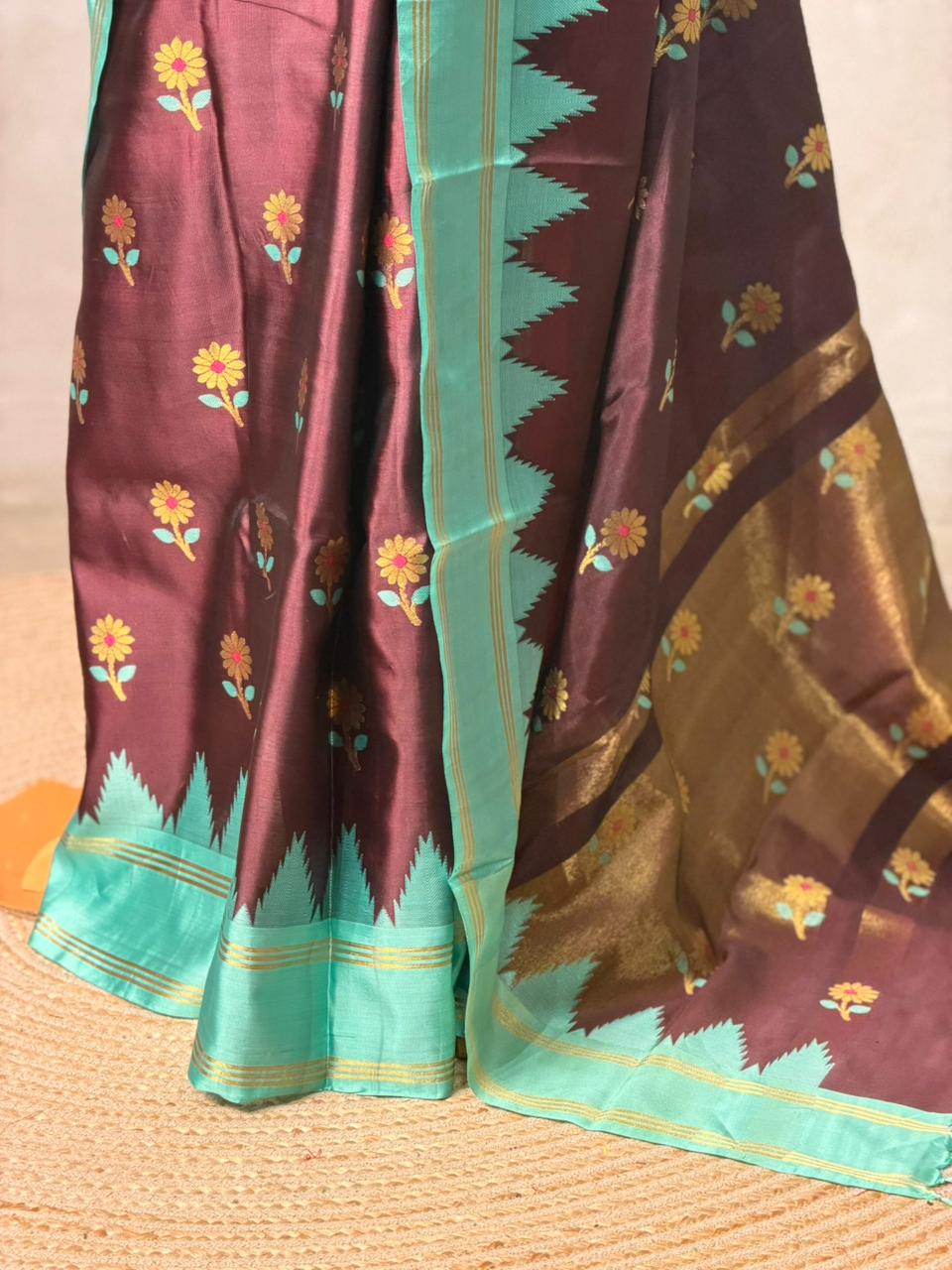 Brown semi silk saree - PIH88G