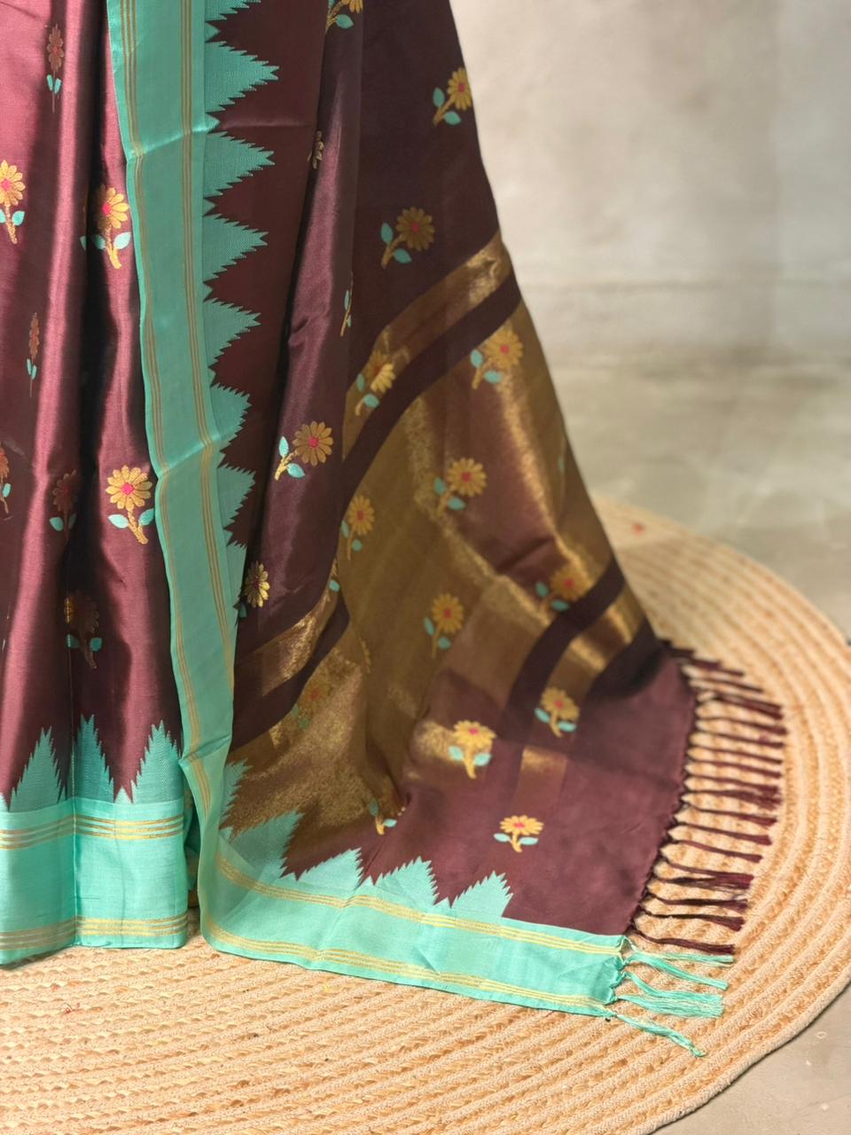 Brown semi silk saree - PIH88G