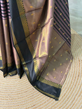 Onion Pink and bronze semi silk saree - PIH88J
