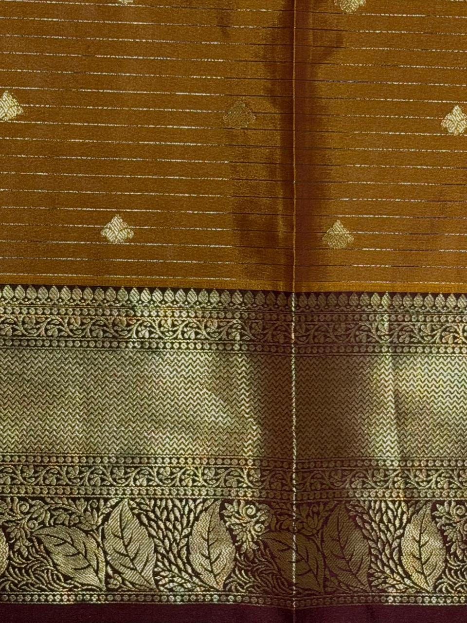 Mustard yellow semi silk saree - PIH88N