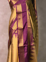 Gold and Purple semi silk saree - PIH88O