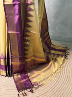 Gold and Purple semi silk saree - PIH88O
