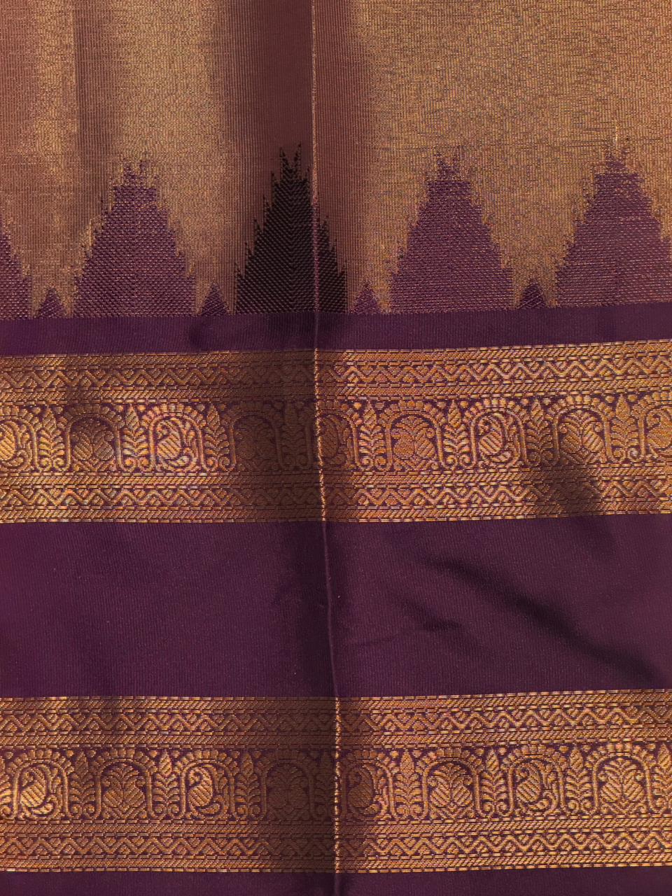 Gold and Purple semi silk saree - PIH88O