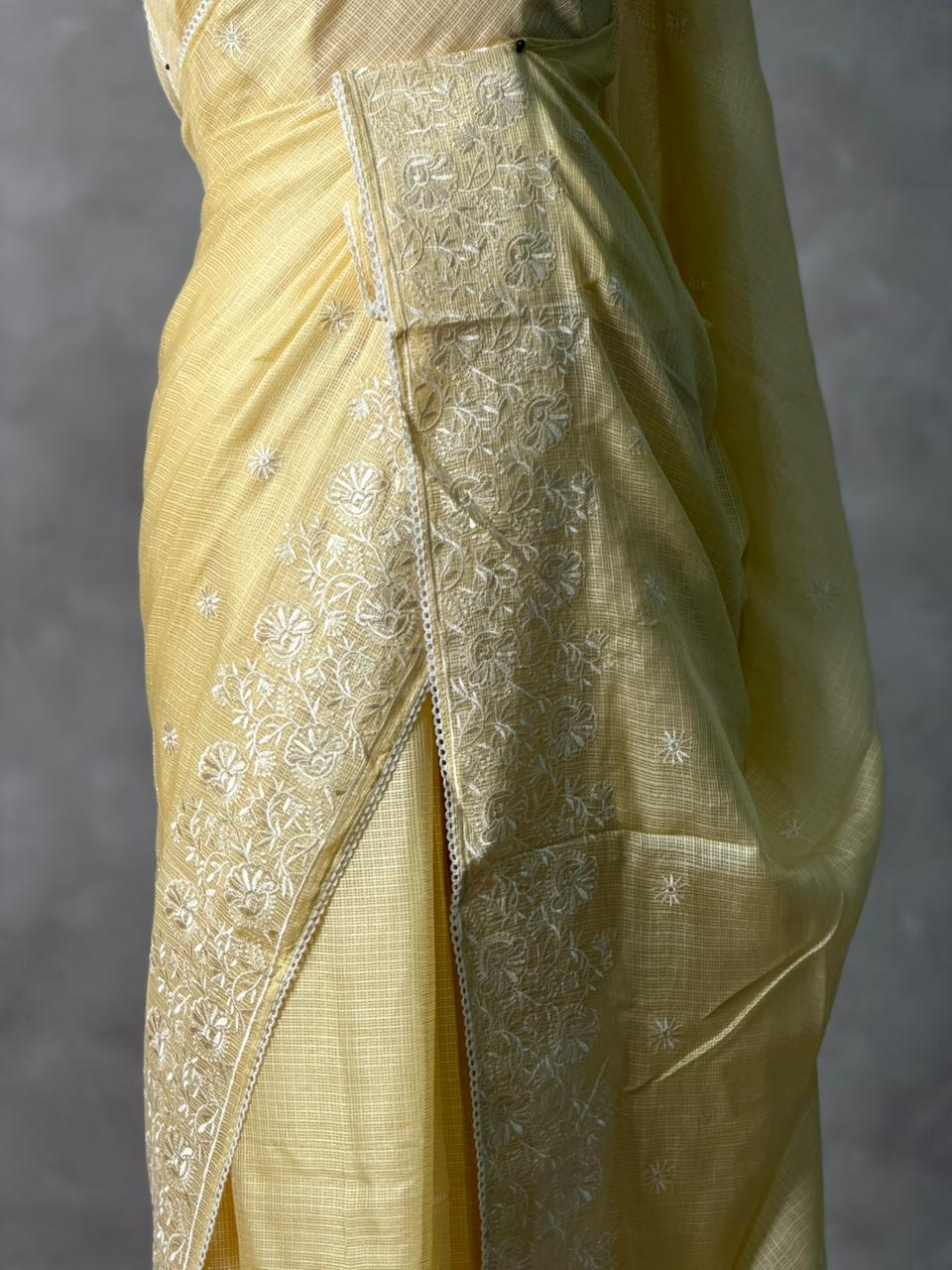 Pastal Yellow soft Kotta saree- PBR33A