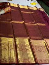 Pastal blue and maroon Pure Kanchipuram Silk saree - PPURE74
