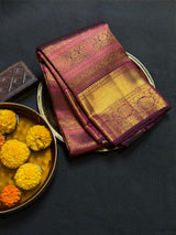 Puple Pure 2g zari Kanchipuram Silk saree - PPURE80
