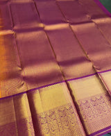 Yellow and maroon Pure Kanchipuram Silk saree - PPURE82