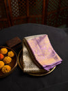 Silver gold and lavender pure tissue Kanchipuram Silk saree - PPURE85