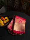 Reddish Pink pure 2g zari Kanchipuram Silk saree - PPURE86