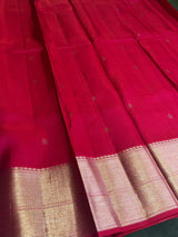Reddish Pink pure 2g zari Kanchipuram Silk saree - PPURE86