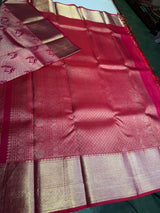 Reddish Pink pure 2g zari Kanchipuram Silk saree - PPURE86