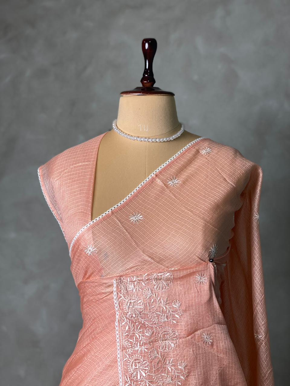 Pastal peach soft Kotta saree- PBR33C