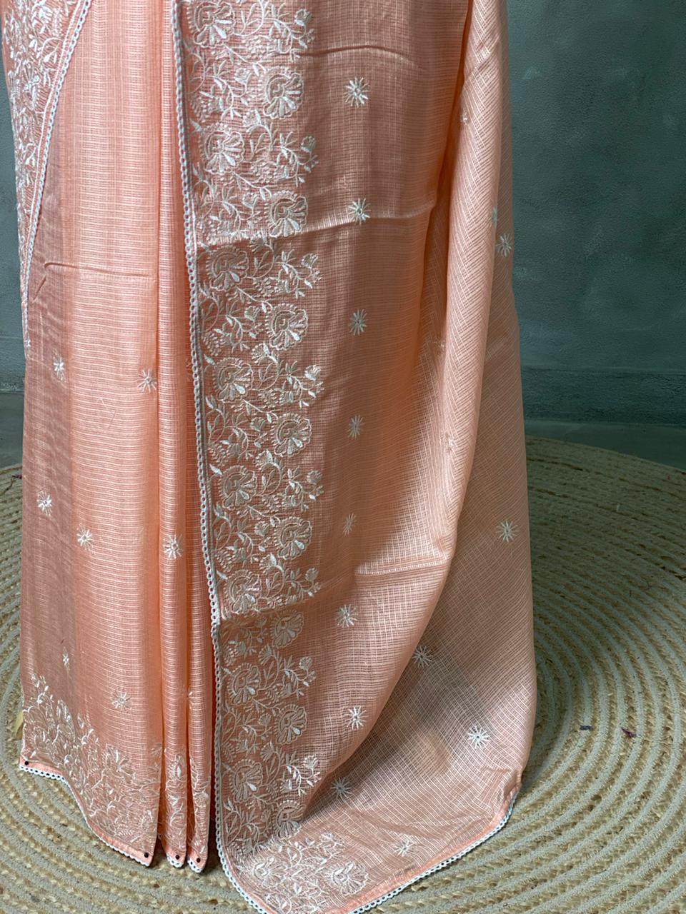 Pastal peach soft Kotta saree- PBR33C