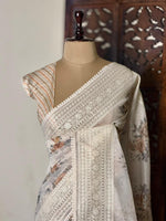 White Net kotta saree - PBR34