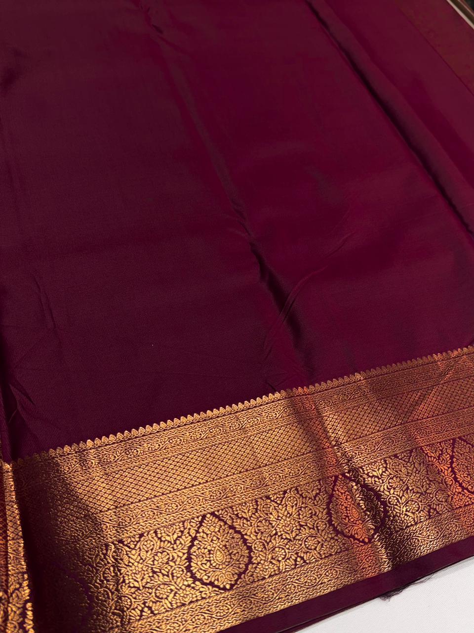 Maroon semi Kanchipuram saree- PBRIDE48A