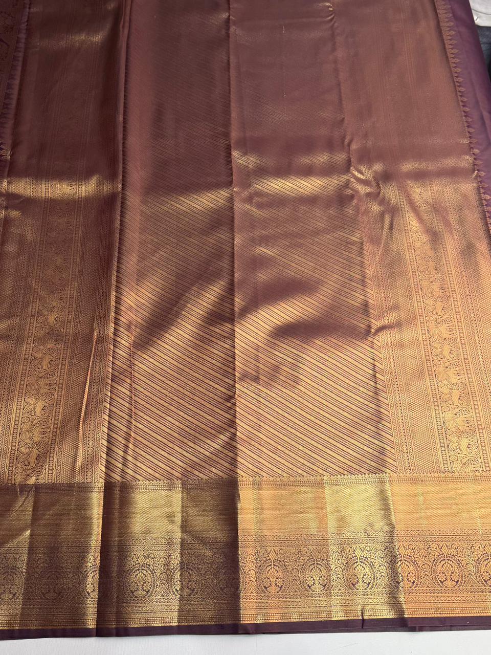Deep purple semi Kanchipuram saree- PBRIDE48B