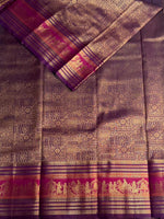 Deep purple semi Kanchipuram saree- PBRIDE48C