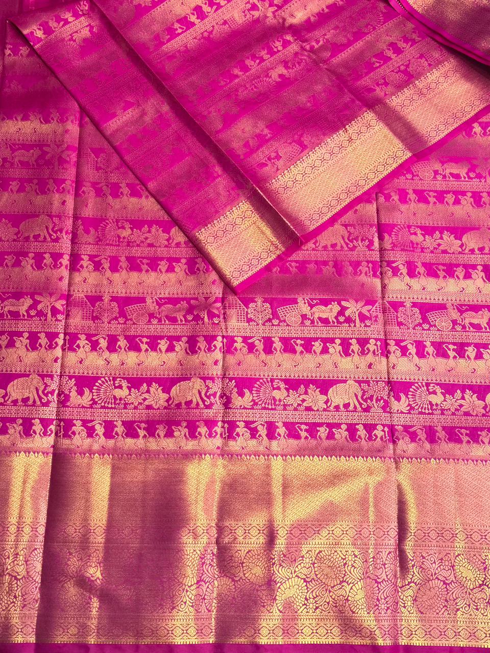 Magenta semi Kanchipuram saree- PBRIDE48D