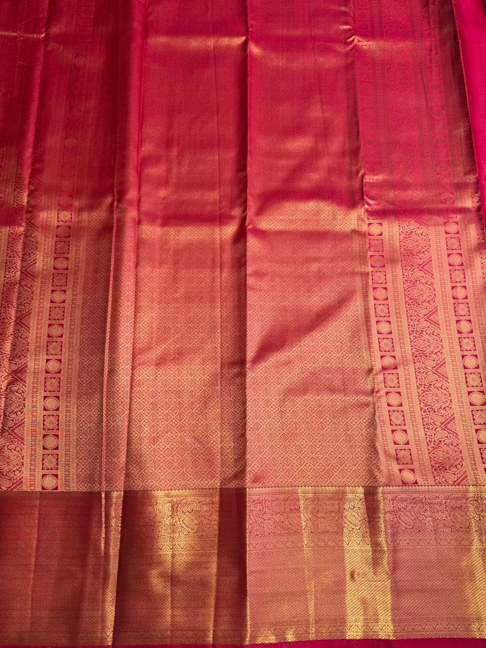 Magenta semi Kanchipuram saree- PBRIDE48E