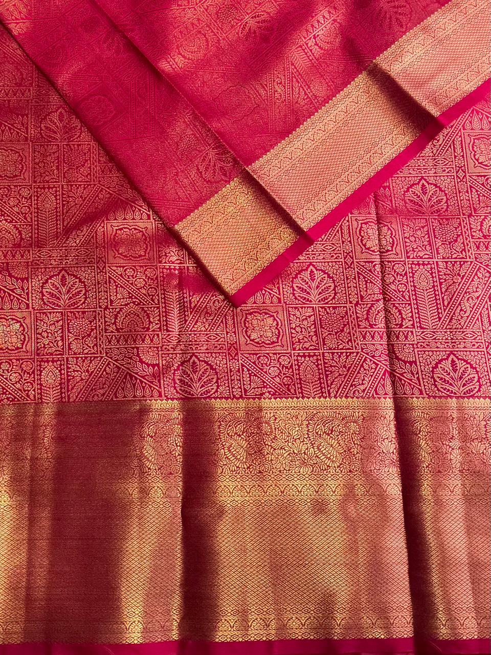 Magenta semi Kanchipuram saree- PBRIDE48G