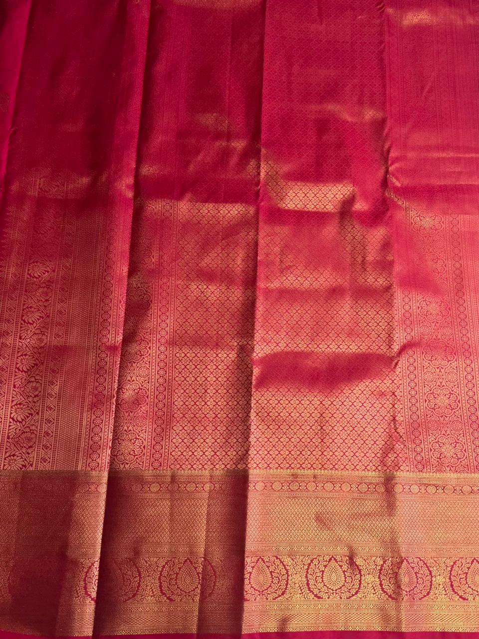 Red semi Kanchipuram saree- PBRIDE48K