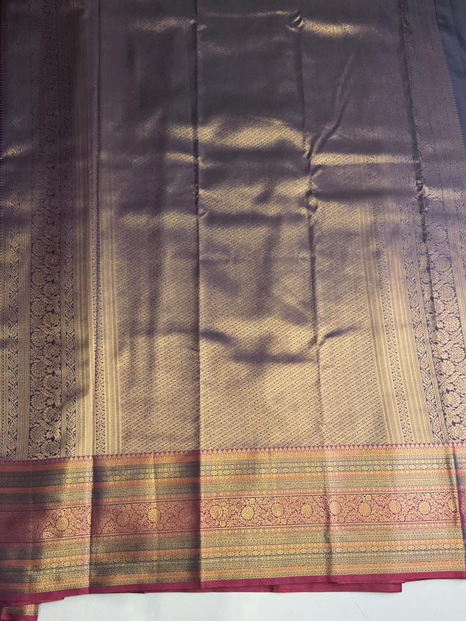 Navy Blue semi Kanchipuram saree- PBRIDE48M