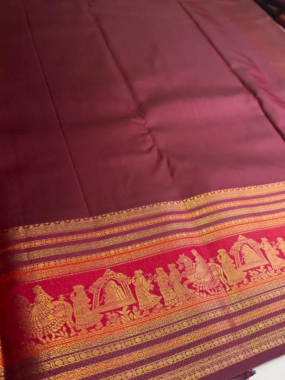 Brown semi Kanchipuram saree- PBRIDE48O
