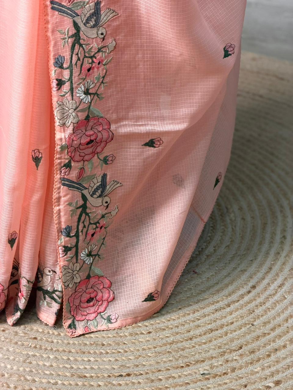 Peach soft Kotta saree- PBR33Q