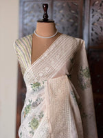 White Net kotta saree - PBR34B