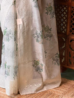 White Net kotta saree - PBR34B