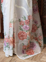 White Net kotta saree - PBR34D