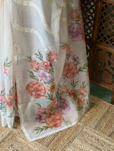 White Net kotta saree - PBR34D