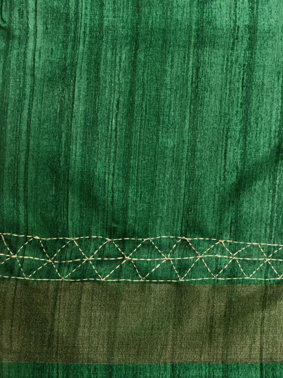 Blue Tusser Silk saree- PBR33T