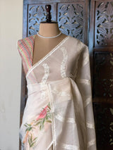 White Net kotta saree - PBR34E