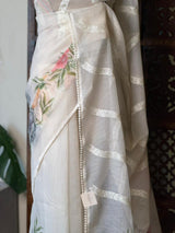 White Net kotta saree - PBR34E