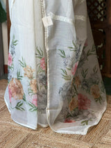 White Net kotta saree - PBR34E